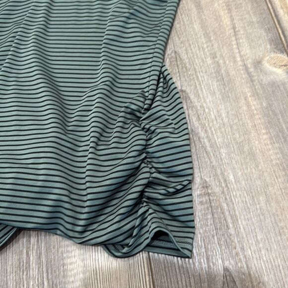 Skechers Workout Tank Top Womens size XL Green Black Ruched Sides Sleeveless - Picture 4 of 6